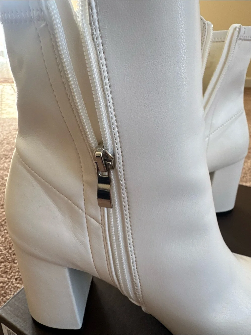 NWT - MIA brand White Block Heel Ankle Boots - Women's Fashion Boot